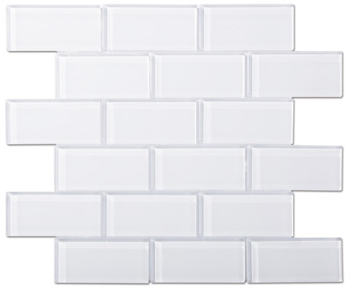 Brilliant White Glass 2x4 Mosaic Subway Tile (8mm)