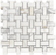 Calacatta Gold Polished Basketweave 1x2 Marble Mosaic Tile