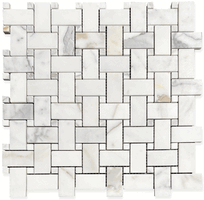 Calacatta Gold Polished Basketweave 1x2 Marble Mosaic Tile Calacatta Gold Polished Basketweave 1x2 Marble Mosaic Tile