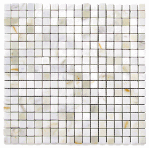 Calacatta Gold Marble 5/8 x 5/8" Small Square Honed Mosaic