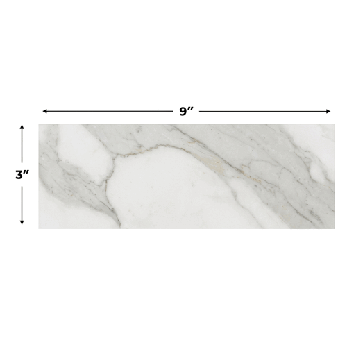 Calacatta Gold Marble Honed 3 x 9" Subway Floor and Wall Tile