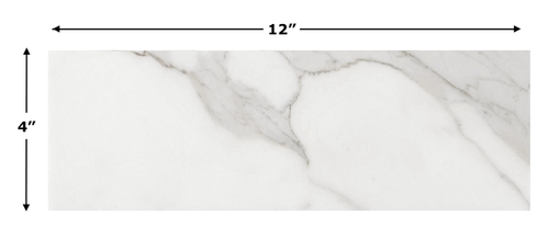 Calacatta Gold Marble Honed 4 x 12" Subway Floor and Wall Tile