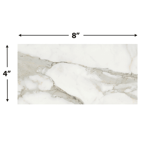 Calacatta Gold Marble Honed 4 x 8" Subway Floor and Wall Tile