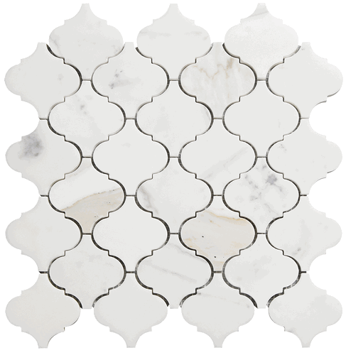 Calacatta Gold Marble Honed Arabesque Mosaic Tile