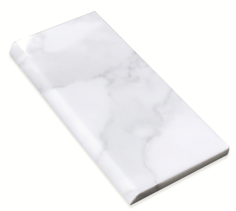 Calacatta Gold Polished 3x6" Marble Tile Bullnose Beveled Edge