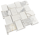 Calacatta Gold Wide Basketweave 2x3" Honed Marble Mosaic Tile