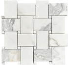 Calacatta Gold Wide Basketweave 2x3" Honed Marble Mosaic Tile