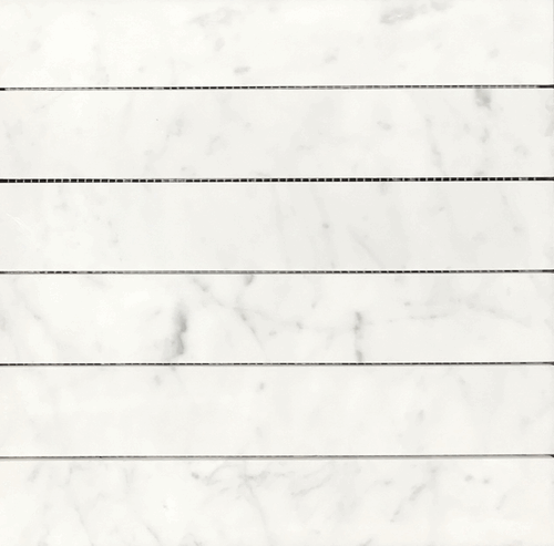 Carrara Bianco 2 x 12" Mesh Mosaic Honed Marble Floor Wall Tile