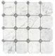 Carrara Bianco Honed 3" Octagon Bardiglio Gray Dot Marble Mosaic