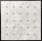 Carrara Bianco Honed 3" Octagon Bardiglio Gray Dot Marble Mosaic