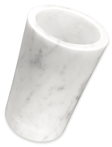 Carrara Bianco Honed Marble Tumbler or Tooth Brush Holder