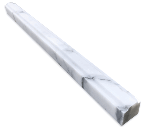 Carrara Bianco Honed Marble Center Lip Square Pencil