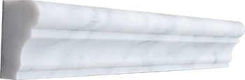 Carrara (Carrera) Bianco Honed 12" Marble Chair Rail Molding