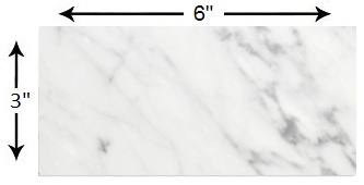 Carrara (Carrera) Bianco Honed 3x6" Subway Wall Marble Tile