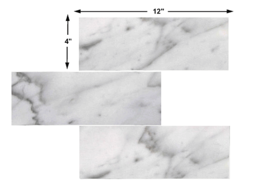 Carrara Bianco Honed 4x12 Subway Floor and Wall Marble Tile