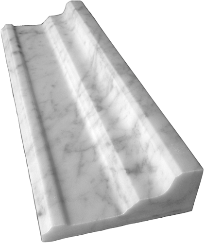 Carrara Bianco Honed Large Cap Crown (Square Edge) Marble Trim