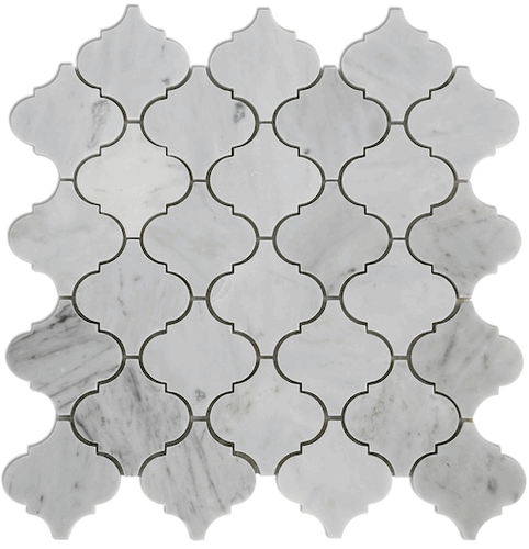 Carrara Bianco Honed Arabesque Marble Mosaic Tile