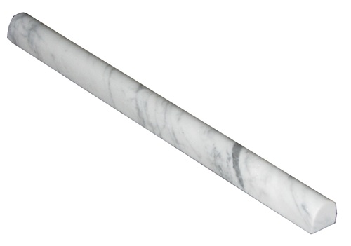 Carrara (Carrera) Bianco Honed Marble Pencil 3/4" Round Trim