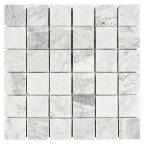 Carrara (Carrera) Bianco Marble 2 x 2 Square Polished Mosaic Tile