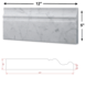 Carrara (Carrera) Bianco Polished 5 x 12" Skirting Baseboard
