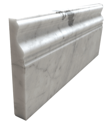 Carrara (Carrera) Bianco Polished 5 x 12" Skirting Baseboard