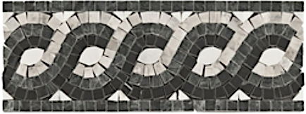 Carrara (Carrera) Polished 4" x 12" Marble Wave Border Mosaic
