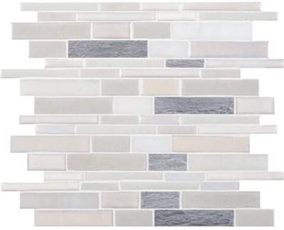 Carrara (Carrera) Venato and Porcelain Blend Linear Mosaic Tile