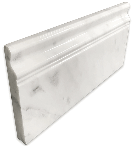 Carrara Venato Marble Honed 6x12" Skirting Baseboard Molding