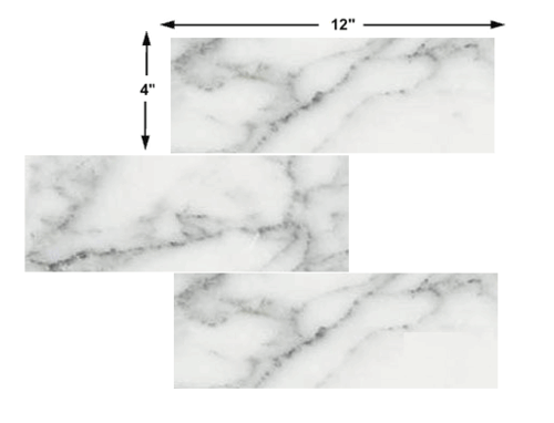 Carrara Venato Marble Honed 4x12" Subway Floor Wall Tile 