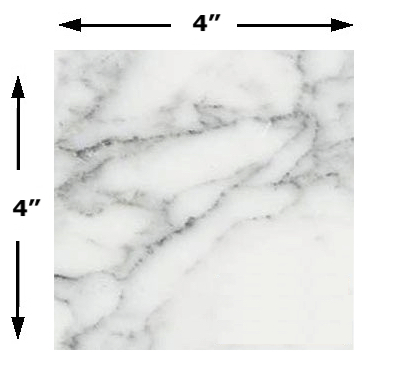 Carrara (Carrera) Venato Marble Honed 4x4" Floor and Wall Tile