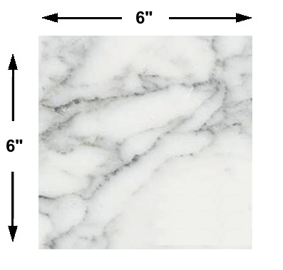 Carrara (Carrera) Venato Marble Honed 6x6" Floor and Wall Tile