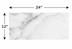 Carrara (Carrera) Venato Marble Polished 12x24" Floor and Wall Tile