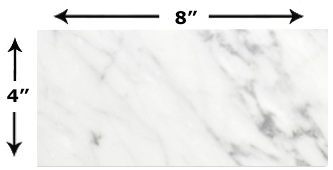 Carrara (Carrera) Venato Marble Polished 4x8" Subway Tile 