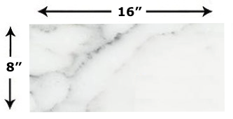 Carrara (Carrera) Venato Marble Polished 8x16" Floor and Wall Tile