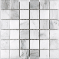 Carrara (Carrera) Venato Square 2 x 2" Honed Mosaic Tile