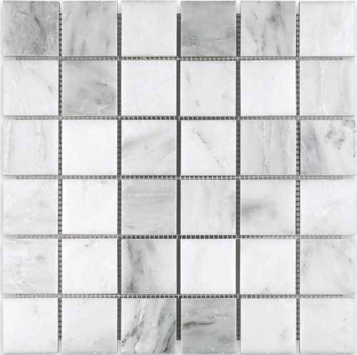 Carrara (Carrera) Venato Square 2 x 2" Polished Mosaic Tile