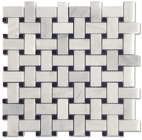 Carrara Pietra 1x2" Basketweave Polished Floor and Wall Tile