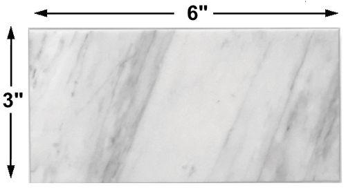 Carrara Pietra Marble Honed 3x6" Subway Floor and Wall Tile