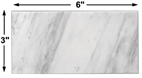 Carrara Pietra Marble Polished 3x6" Subway Floor and Wall Tile