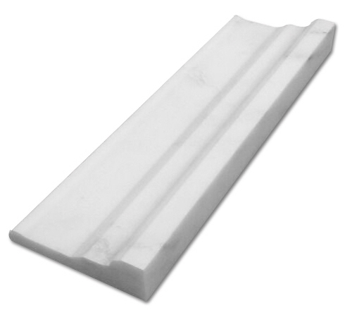 Carrara Venato Honed Large Cap Crown (Square Edge) Marble Trim