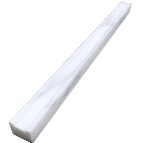 Carrara Venato Honed Marble Groove Square Edge Pencil