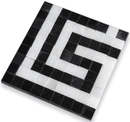 Carrara Venato Nero Marquina Black Polished Greek Key Corner