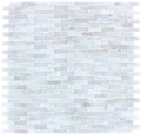 Carrara Venato Splitface Marble Mesh-Mounted Mosaic Tile