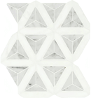 Carrara Bianco White Faceted Polished Marble Mosaic Floor and Wall Tile