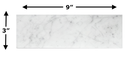 Carrara Bianco Polished 3x9 Subway Floor and Wall Marble Tile