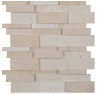 Crema Marfil 3D Interlocking Polished Marble Mosaic Wall Tile