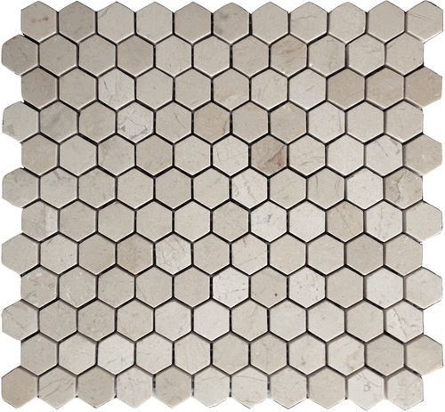 Crema Marfil Marble 1" Hexagon Mosaic Tile Polished
