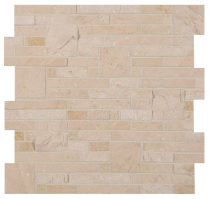 Crema Opus Random Splitface Polished Marble Mosaic Wall Tile