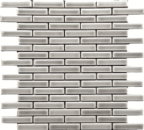 Dove Gray Brick 5/8" x 2-3/4" Glazed Crackle 8mm thick Mosaic Tile