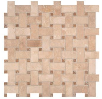 Durango Cream 1x2" Basketweave Honed and Filled Mosaic